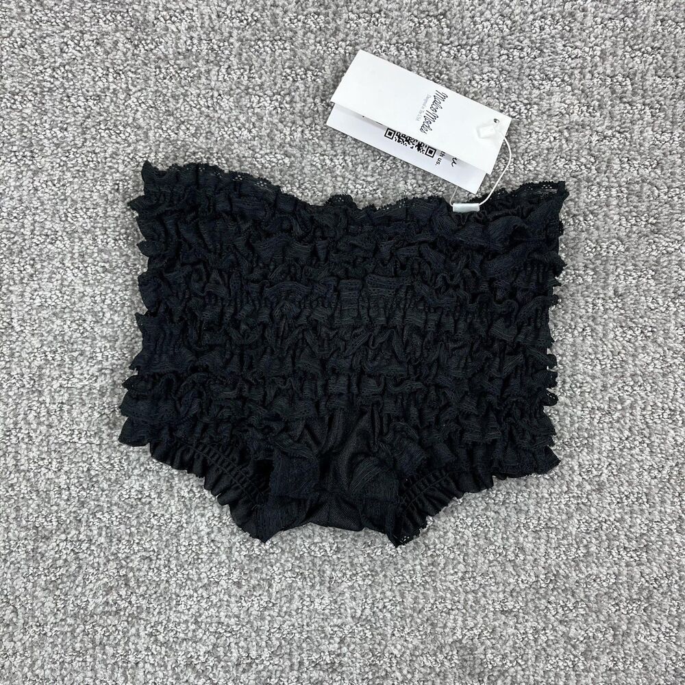 Malco Modes Pettipant Womens Medium Black Ruffle Lace Bloomers Pinup Rockabilly